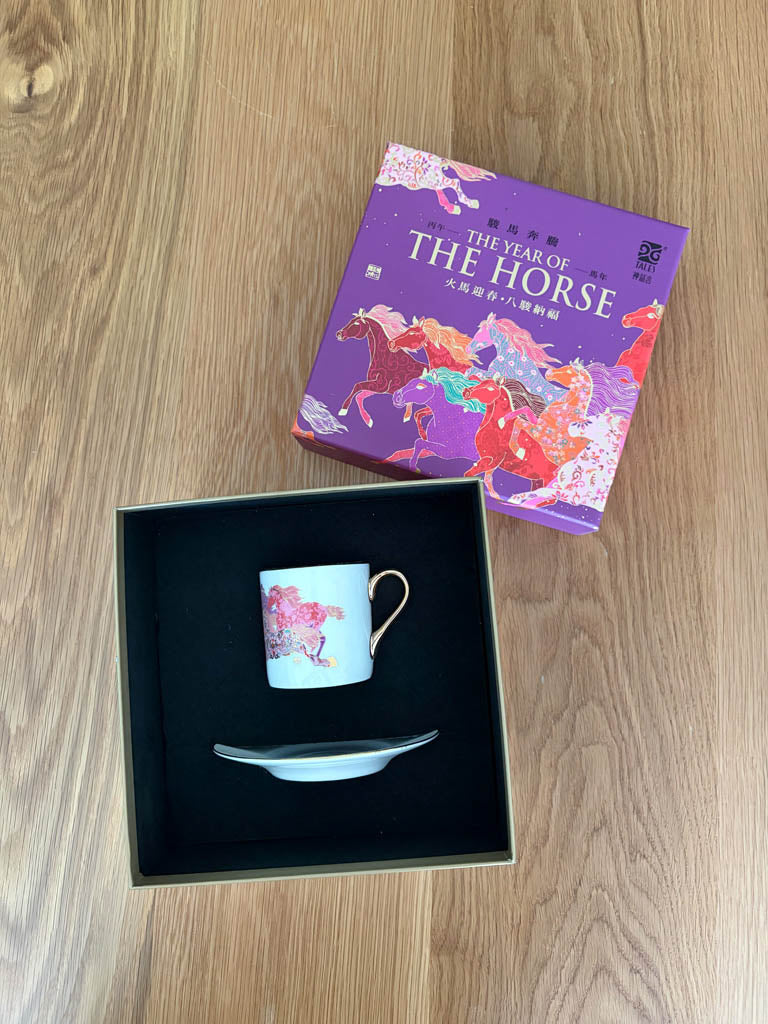 Fine Bone China cup and saucer with 'The Year of the Horse' design 