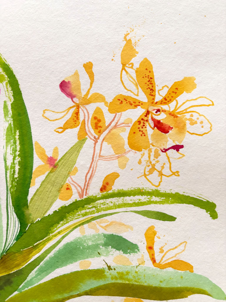 Artist Chris Chun's orchid painting (detail)
