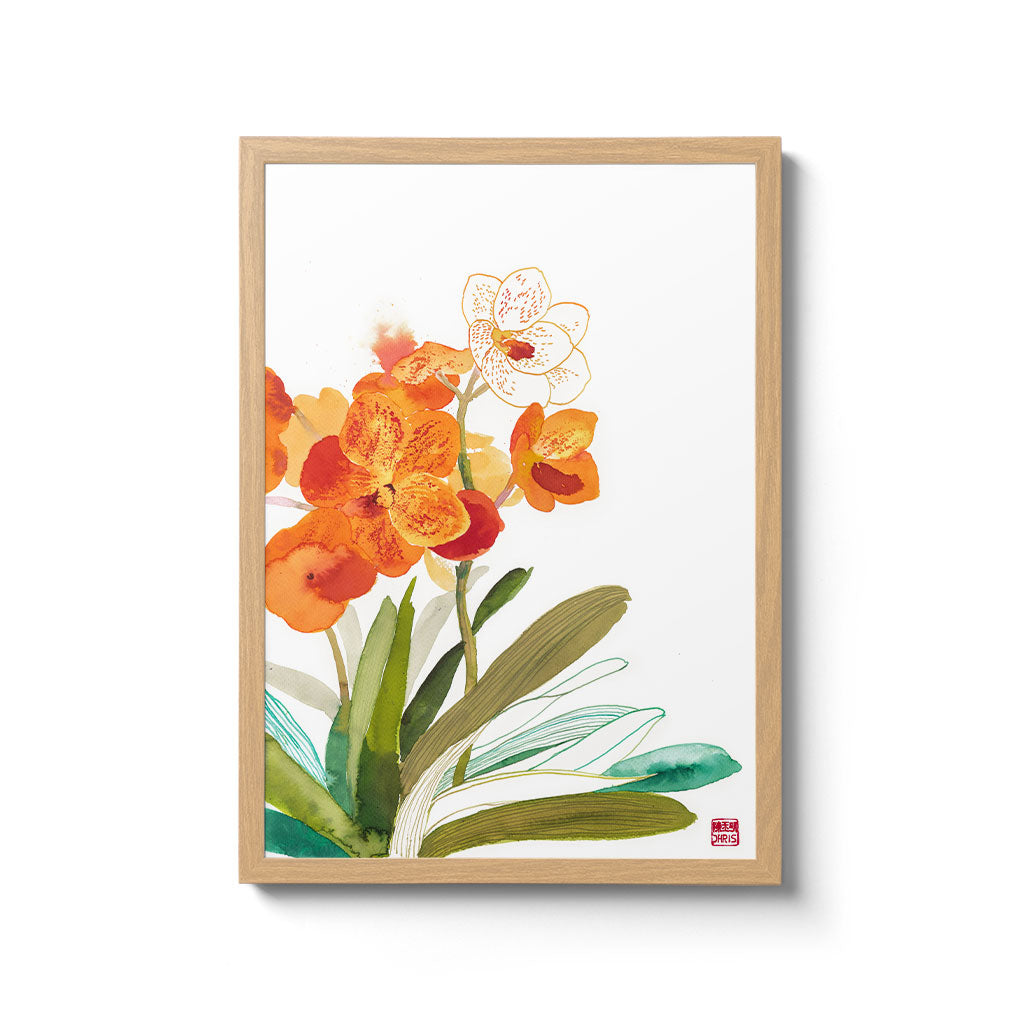 Vanda Betty Mae Steel Orchid Fine Art Print by artist Chris Chun. Printed on eco-friendly Bamboo Paper.