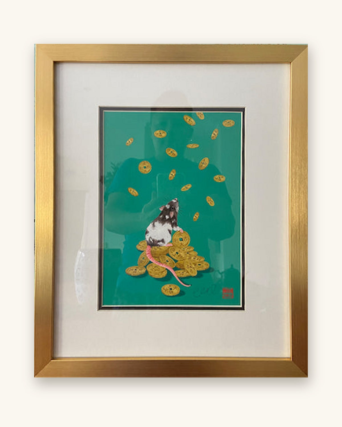 A4 Framed Lucky Coins Special Edition, fine art print by Chris Chun