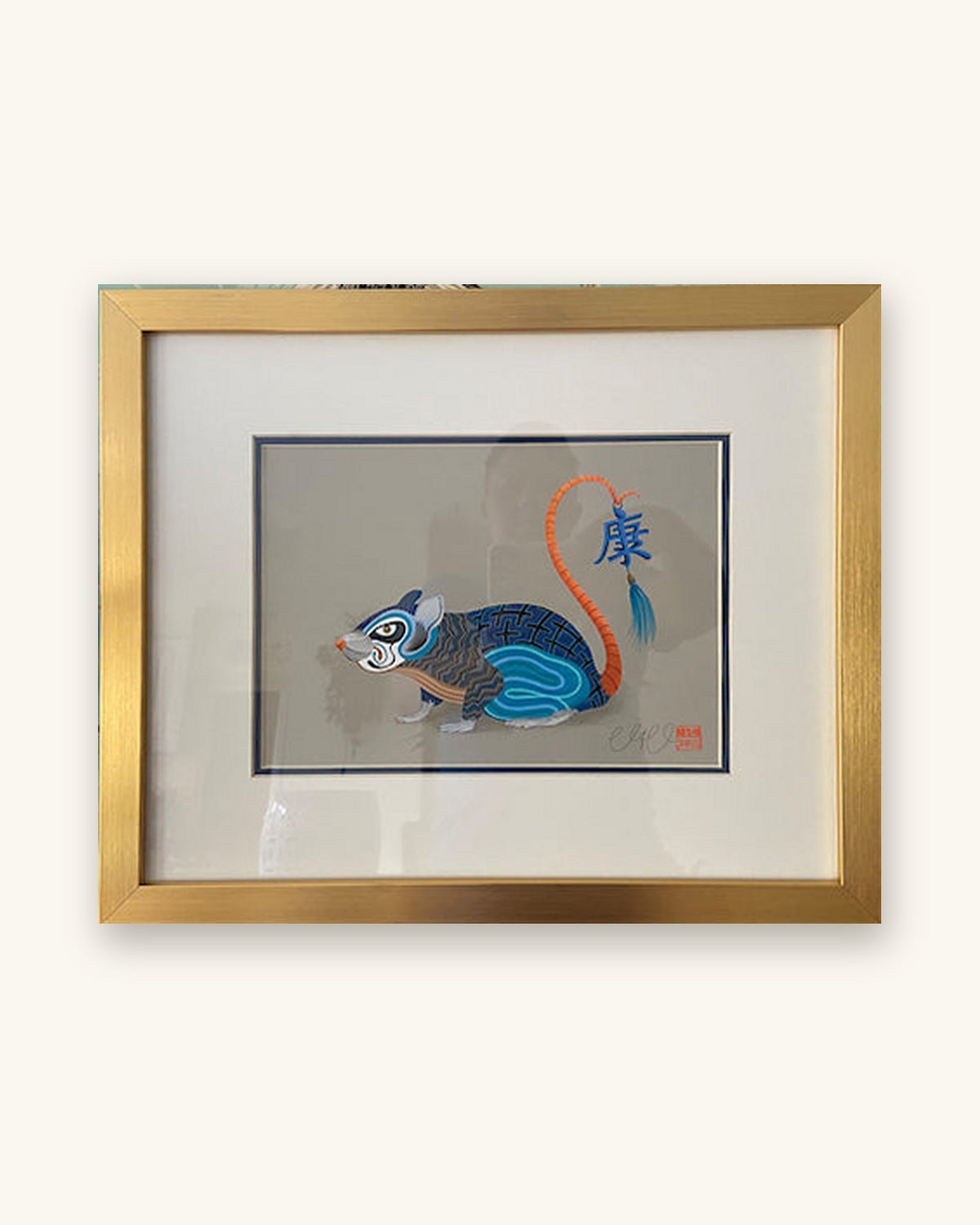 A4 Framed Metal Rat Special Edition, fine art print by Chris Chun