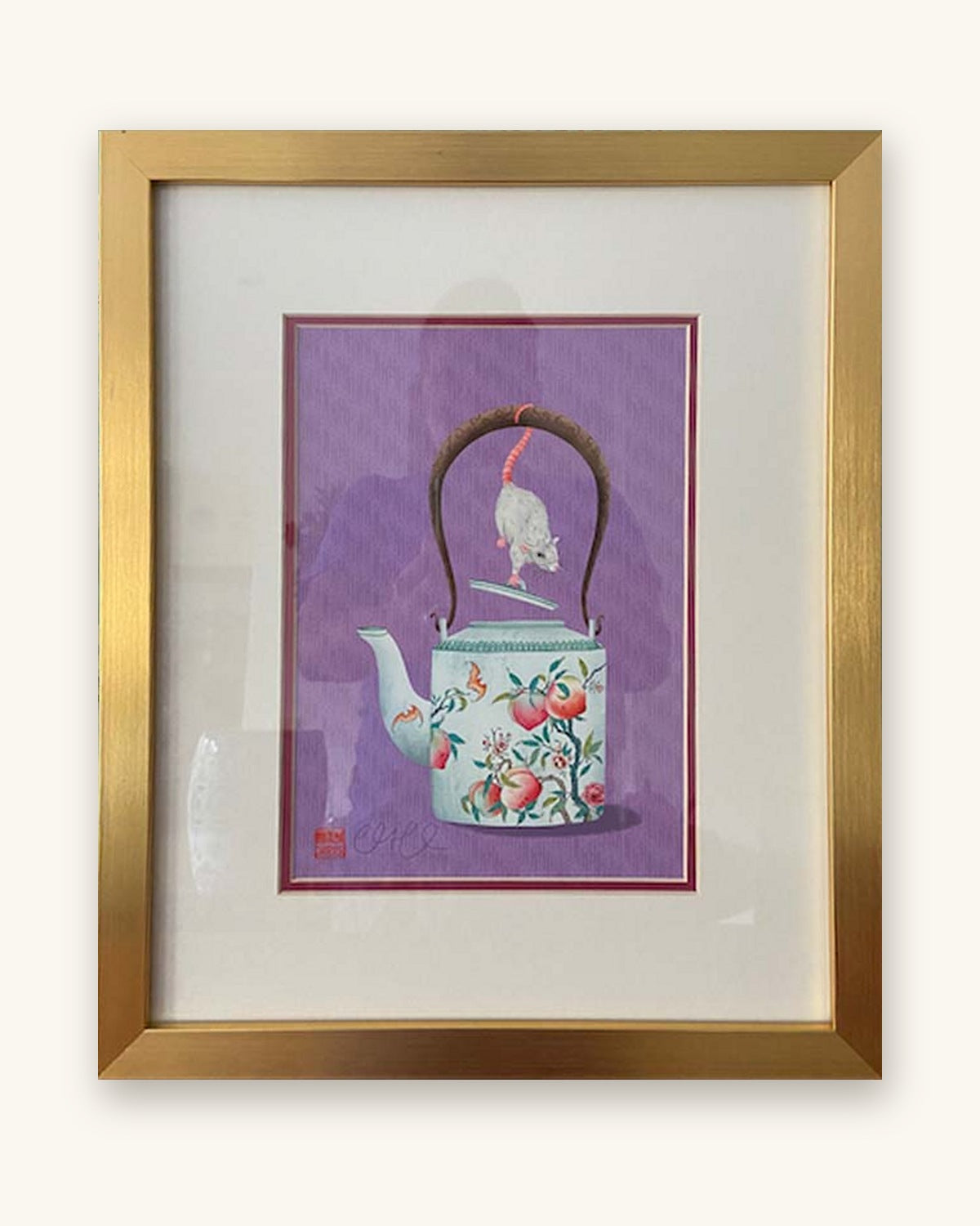 A4 Framed Teapot of Prosperity Special Edition, fine art print by Chris Chun