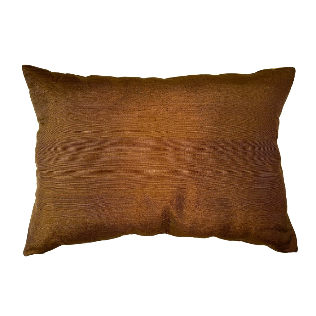 Tobacco Silk Reverse of Thai Textile Lumbar Pillow