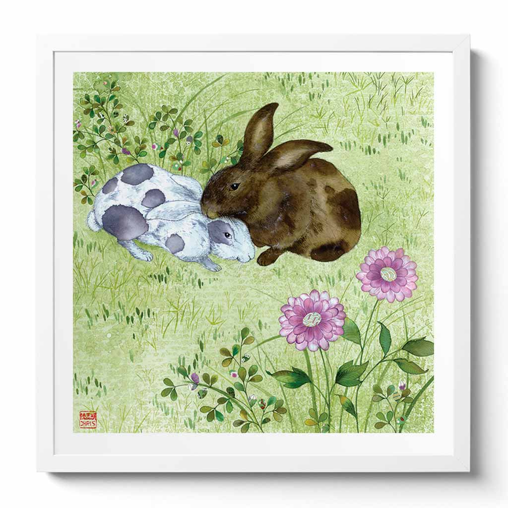 Bunny Love Fine Art Print by Artist Chris Chun