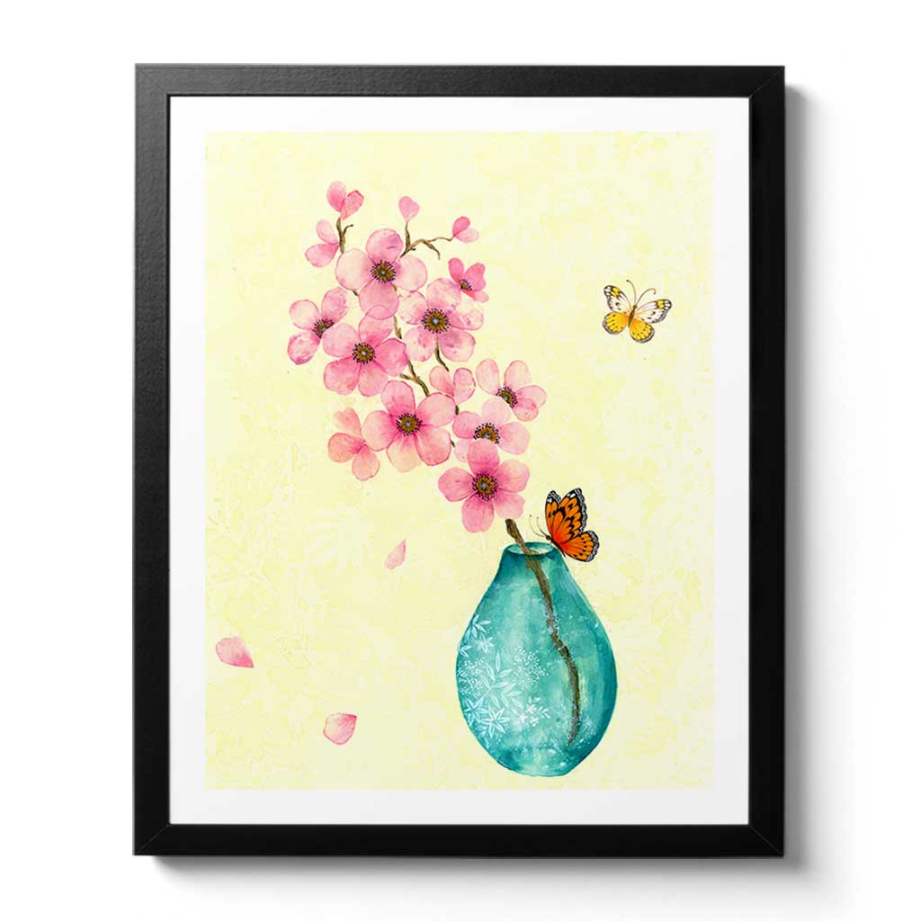 Cherry Blossom Vase Fine Art Print by Artist Chris Chun