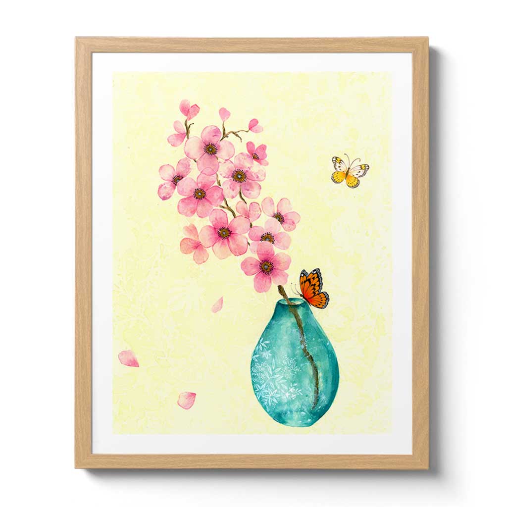 Cherry Blossom Vase Fine Art Print by Artist Chris Chun