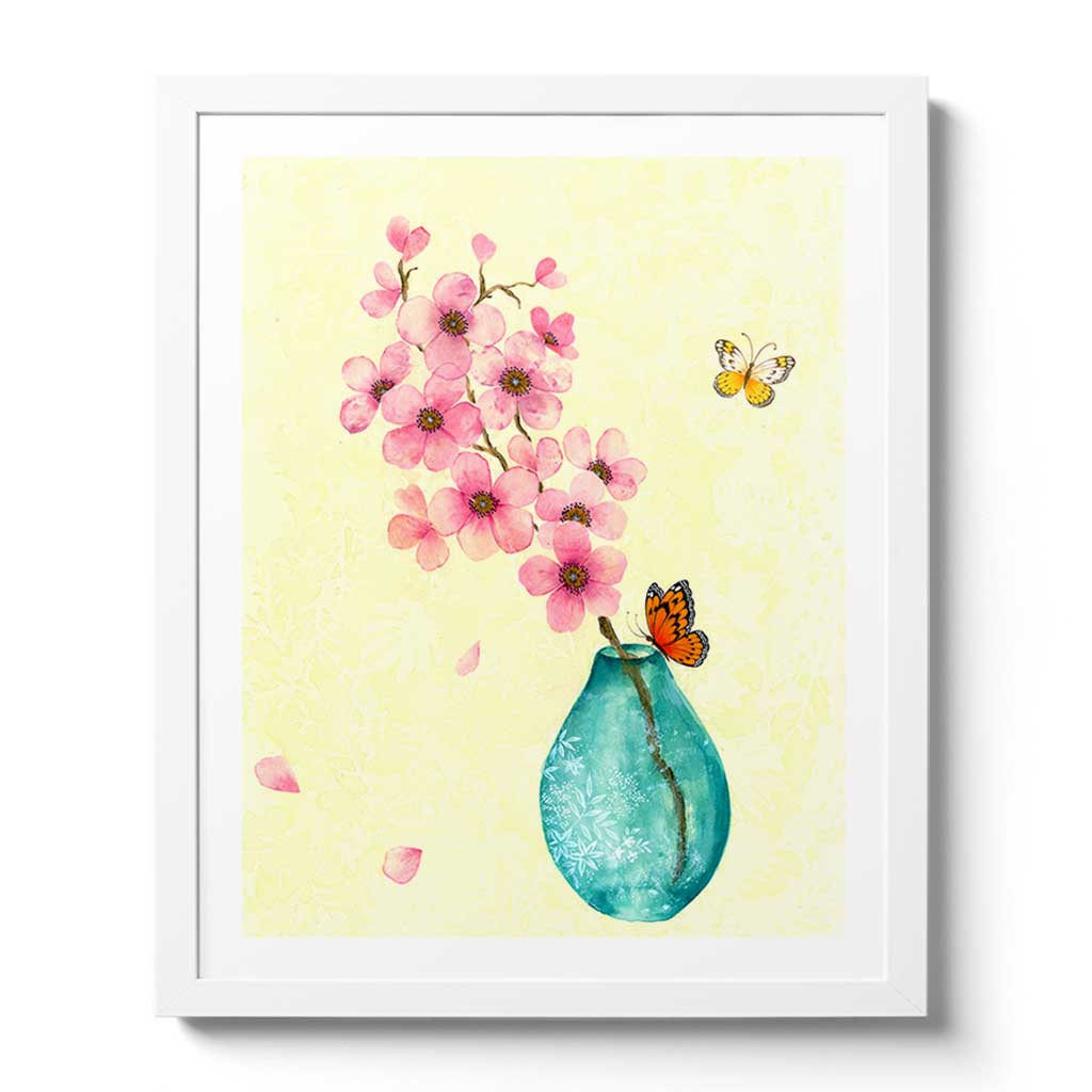 Cherry Blossom Vase Fine Art Print by Artist Chris Chun