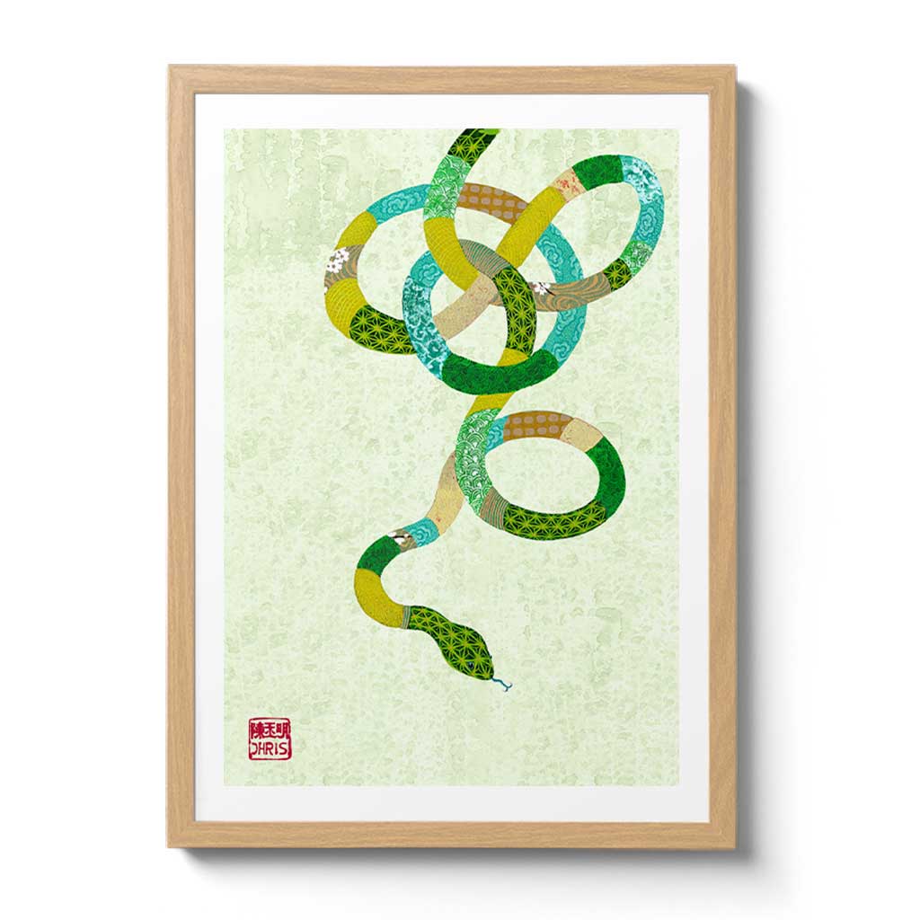 Emerald Snake Fine Art Print by Artist Chris Chun