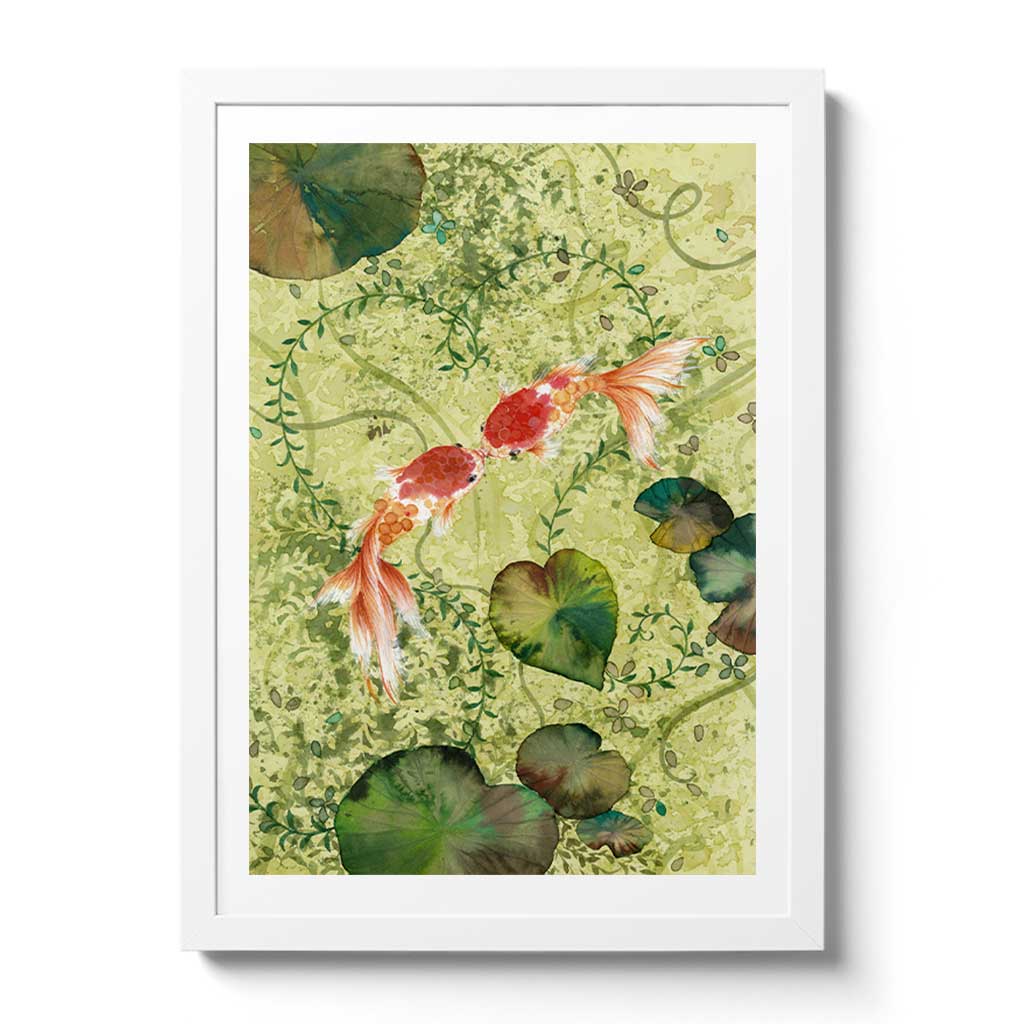 Koi Fish Fine Art Prints and Wall Decor by Australian Chinese Artist Chris Chun. Add beauty and positive feng shui to the home with Love Fish.