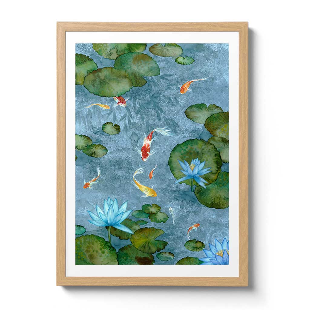 Koi Fish Fine Art Prints and Wall Decor by Australian Chinese Artist Chris Chun. Add beauty and positive feng shui to the home with Pond Of Longevity.