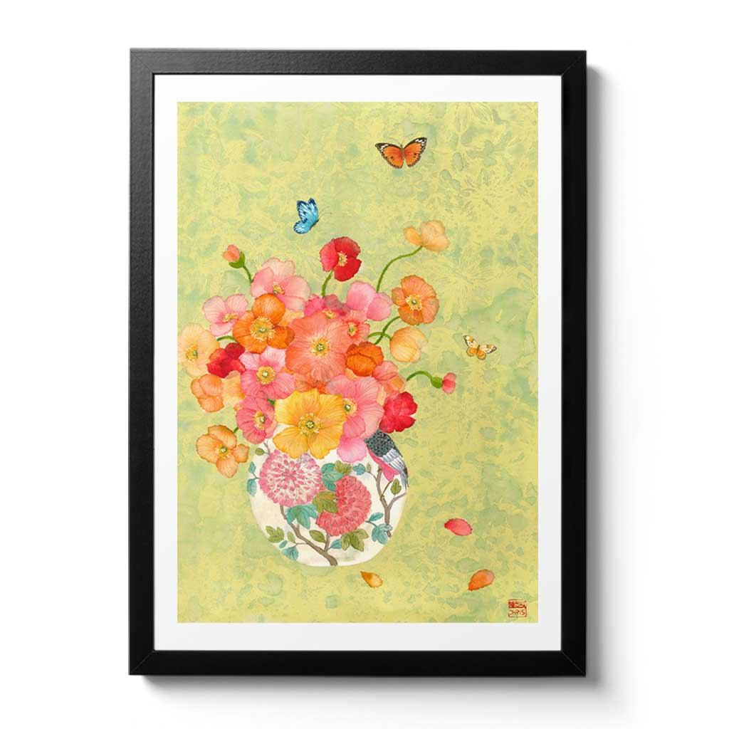 Poppy Vase Fine Art Print by Artist Chris Chun