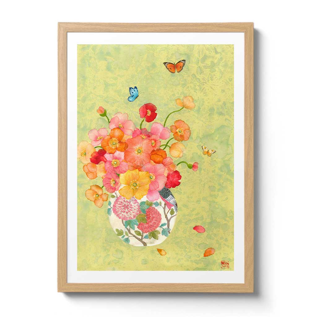 Poppy Vase Fine Art Print by Artist Chris Chun