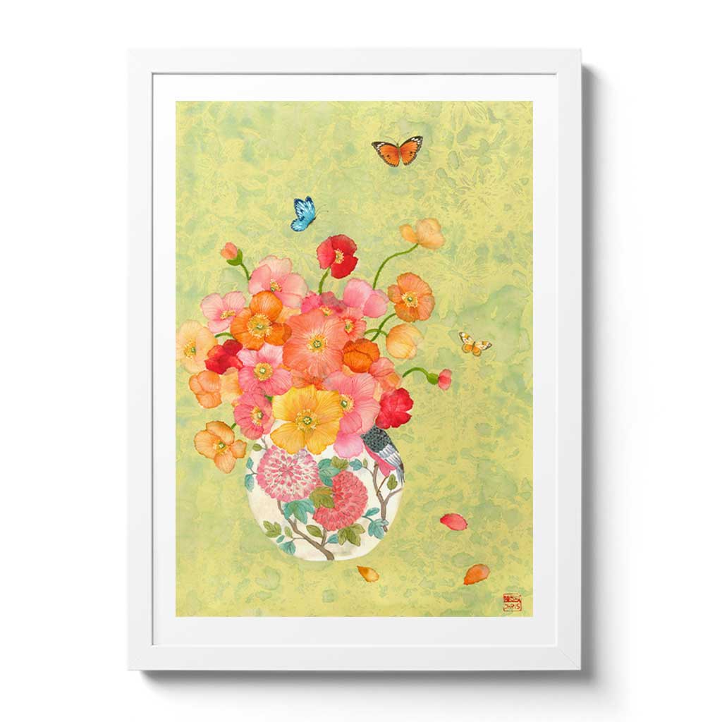 Poppy Vase Fine Art Print by Artist Chris Chun