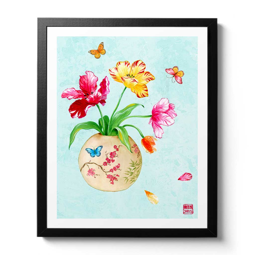 Tulip Vase Fine Art Print by Artist Chris Chun