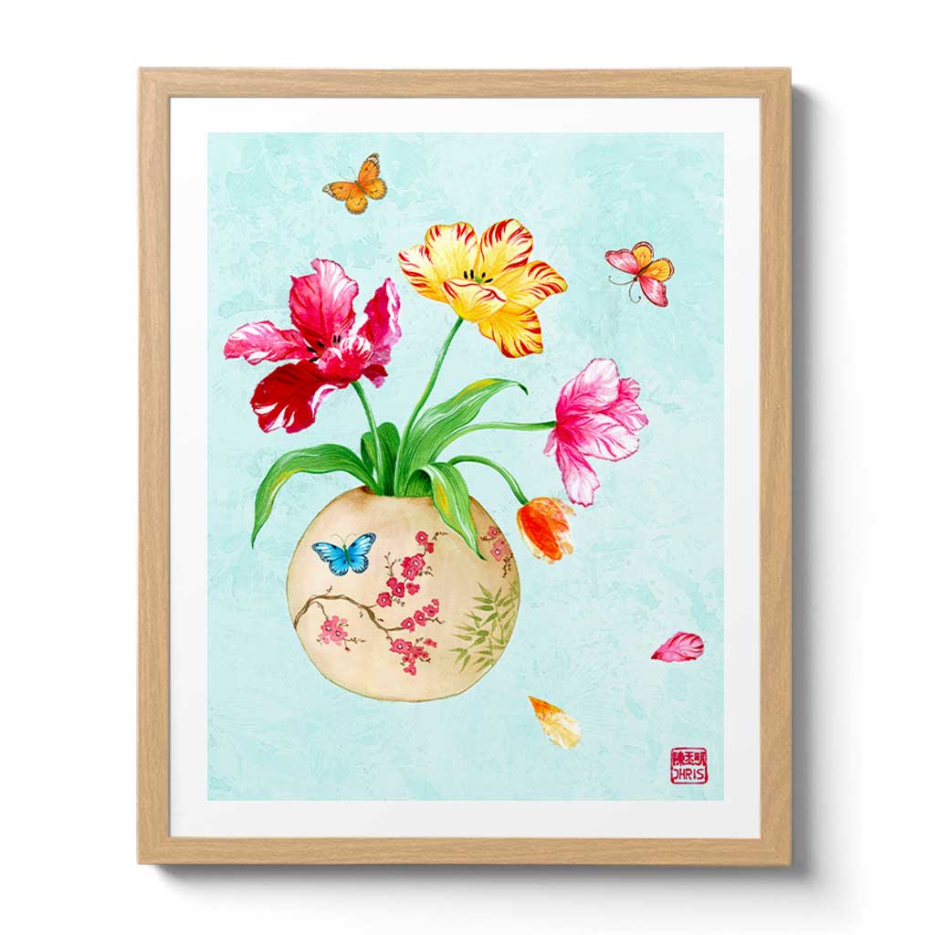 Tulip Vase Fine Art Print by Artist Chris Chun