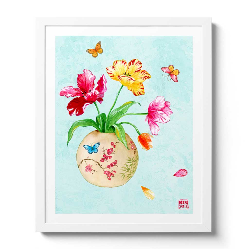 Tulip Vase Fine Art Print by Artist Chris Chun