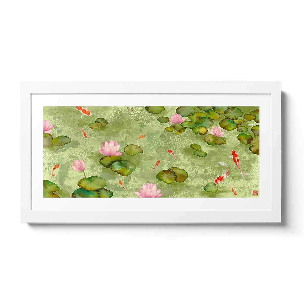 Koi Fish Fine Art Prints and Wall Decor by Australian Chinese Artist Chris Chun. Add beauty and positive feng shui to the home with Waterlily.