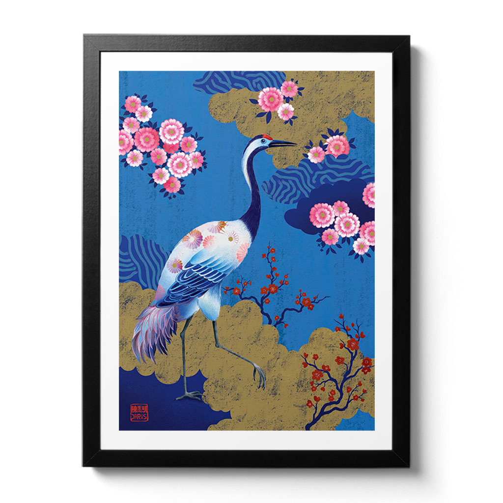Crane Indochine Fine Art Print by Artist Chris Chun