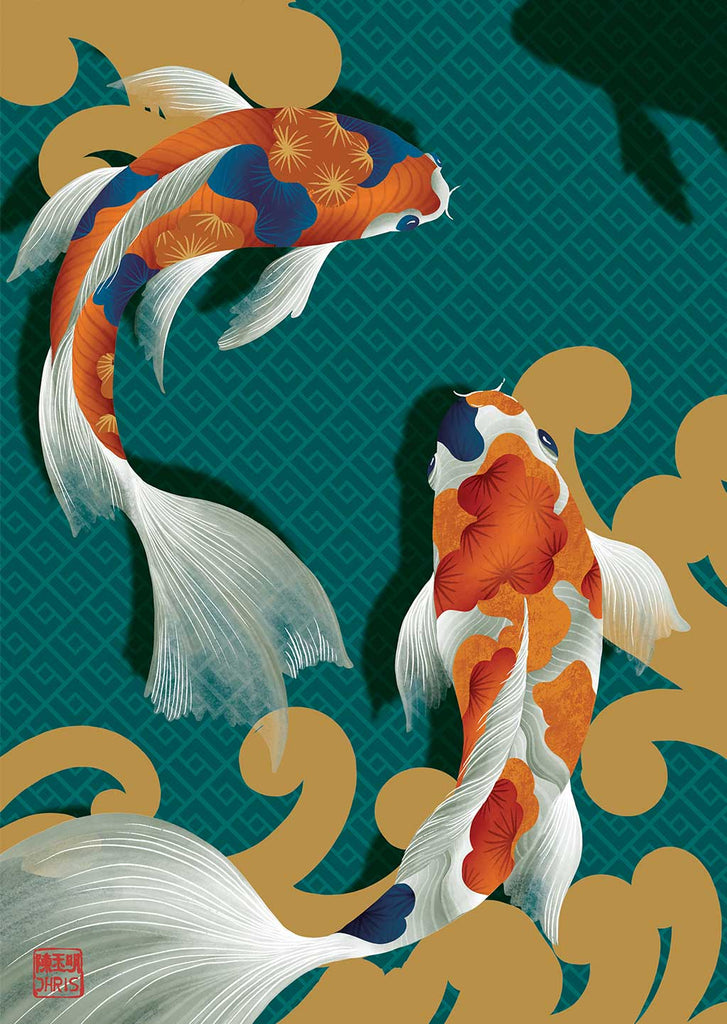 Koi Indochine Fine Art Print by Artist Chris Chun