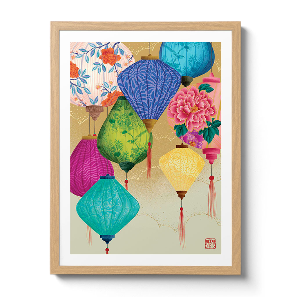 Lanterns Indochine Fine Art Print by Artist Chris Chun