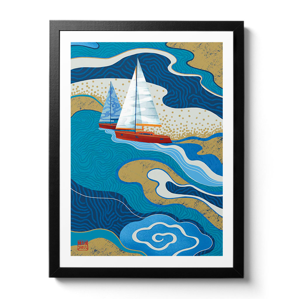 Sail Indochine Fine Art Print by Artist Chris Chun