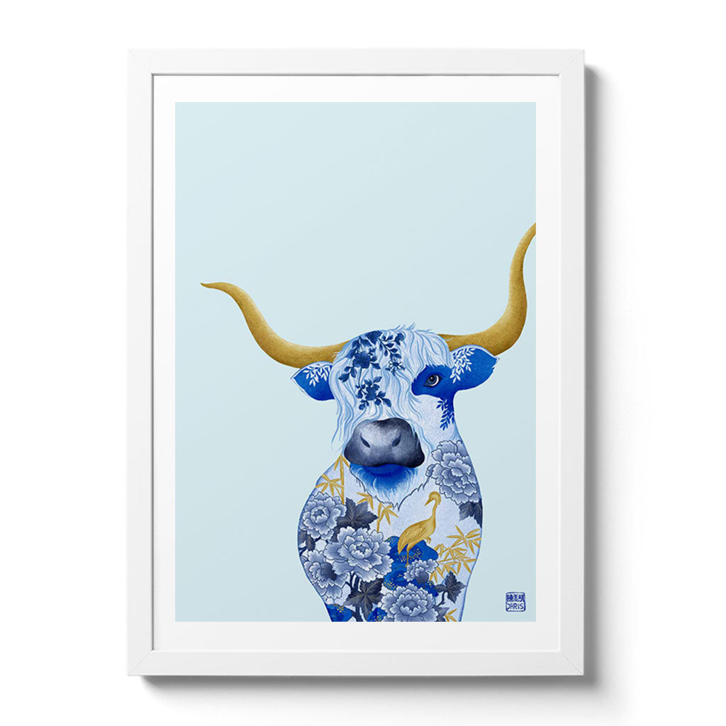 Chinese Zodiac Ox Fine Art Print. Available Framed/ Unframed. A unique and ideal present for those born in Year of the Ox - 1925, 1937, 1949, 1961, 1973, 1985, 1997, 2009, 2021