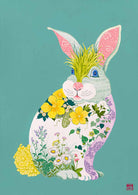 Botanical Bunny Chinese Zodiac Print featuring plants and herbs used in Chinese Medicine. Artist Chris Chun - Chinese Zodiac Wall Decor