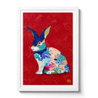 Framed Water Rabbit Chinese Zodiac Art Print by Artist Chris Chun