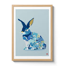 Framed Water Rabbit Chinese Zodiac Art Print by Artist Chris Chun