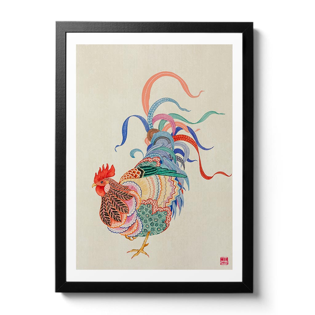 Chinese Zodiac Rooster Fine Art Print by Australian Chinese Artist Chris Chun. The perfect gift for those born in 1933, 1945, 1957, 1969, 1981, 1993, 2005, 2017 as they have been created to bring good fortune, health and prosperity to their owners!