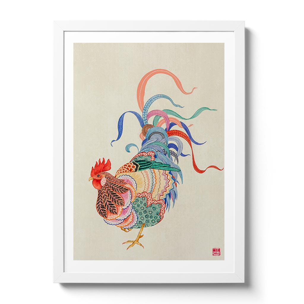 Chinese Zodiac Rooster Fine Art Print by Australian Chinese Artist Chris Chun. The perfect gift for those born in 1933, 1945, 1957, 1969, 1981, 1993, 2005, 2017 as they have been created to bring good fortune, health and prosperity to their owners!